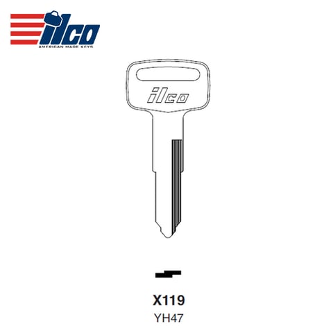 ILCO – X119 YH47 Yamaha Motorcycle Key Blank