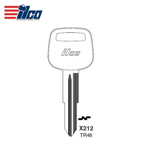 ILCO – X212 (TR46) Toyota Metal Key Blank