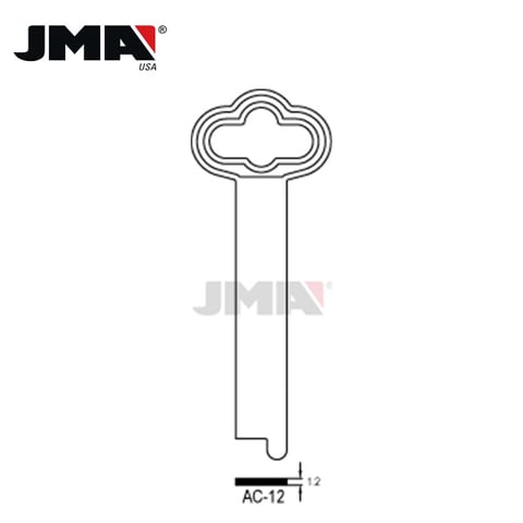JMA – Varios Metal Key Blank / Nickel Plate / AC-12