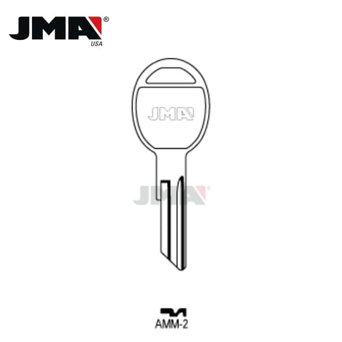 JMA – S1970AM-RA3 Jeep Door Tailgate Metal Key Blank / Nickel Plate / AMM-2