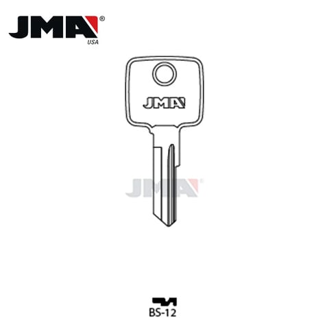 JMA – 1595 MACK Trucks / Strattec Metal Key Blank / Nickel Plate / BS-12