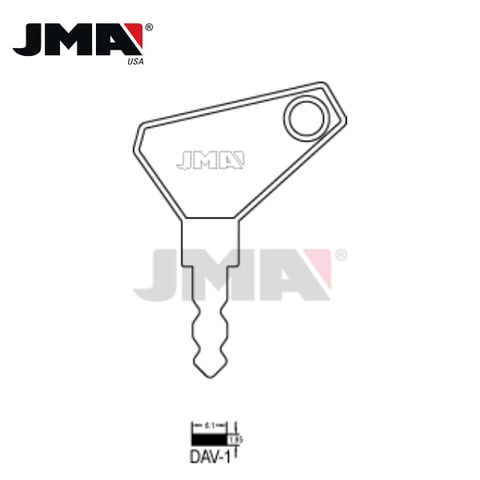 JMA – DAV10 Metal Key Blank / Nickel Plate / DAV-1