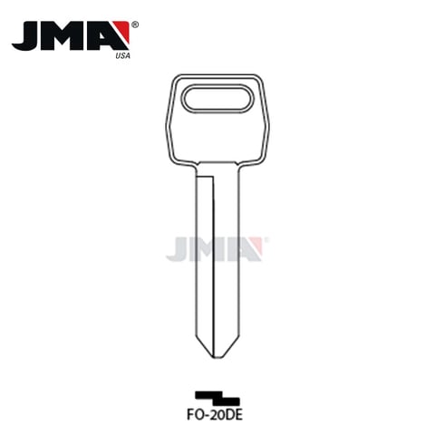 JMA – 1184FD-H54 Ford / Mazda Metal Key Blank / Nickel Plate / FO-20DE
