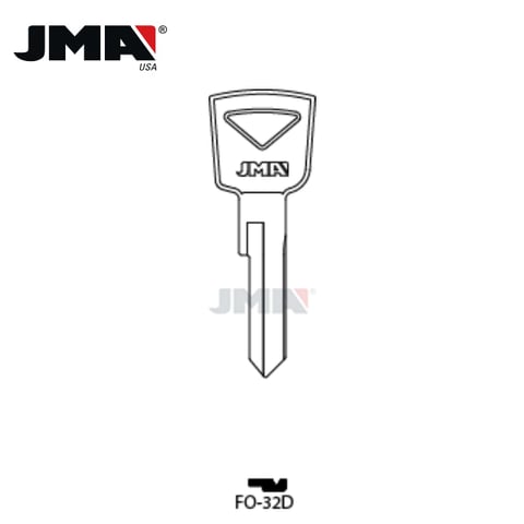JMA – 1127DP-H27 Ford Metal Key Blank / Nickel Plate / FO-32D