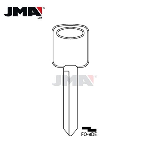 JMA – 1193FD-H67 Ford / Lincoln / Mercury Metal Key Blank / Nickel Plate / FO-8DE