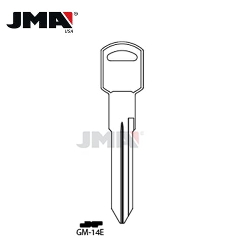 JMA – GM B86 / P1106 Metal Key Blank / Nickel Plate / GM-14E