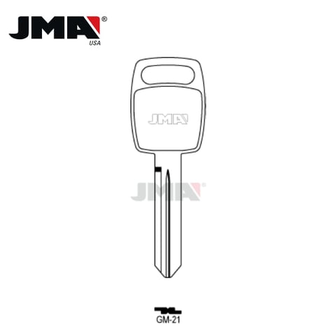 JMA – GM / Freightliner Metal Key Blank / P1108 / B88 / Nickel Plate / GM-21