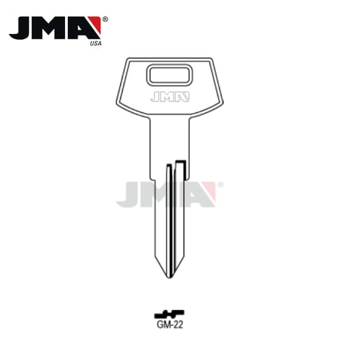 JMA – 1991-1994 GM Metal Key Blank / P1099-B68 / Nickel Plate / GM-22