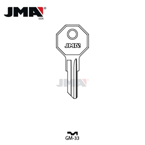 JMA – H1098M / B2 GM Metal Key Blank / Nickel Plate / GM-33