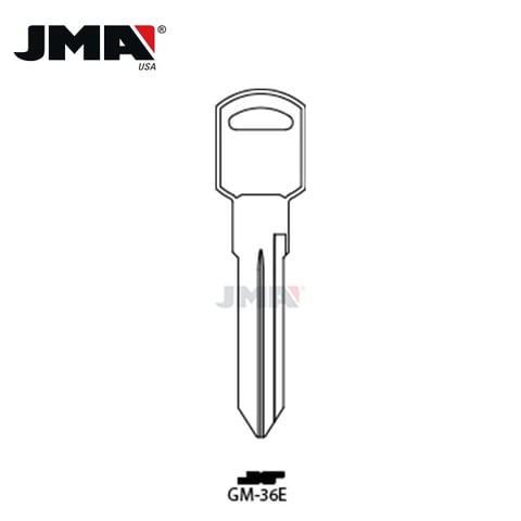 JMA – GM B92 / P1109 Metal Key Blank / Nickel Plate / GM-36E