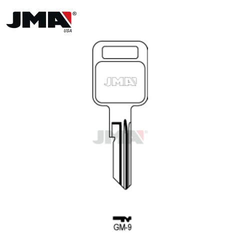 JMA – 1970-2022 GM B46 / P1098J Metal Key Blank – Single Sided / Nickel Plate / GM-9
