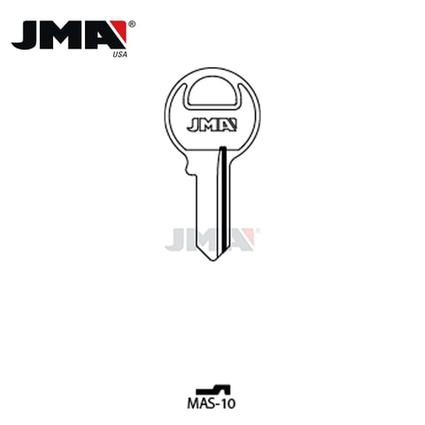 JMA – M1 / 1092 / Brass Metal Key Blank for Master Padlocks / Nickel Plate / MAS-10