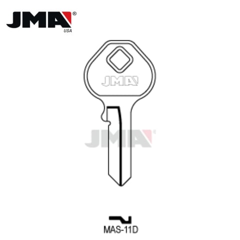 JMA – 1092VM M5 Master Padlock Metal Key Blank / Nickel Plate / MAS-11D