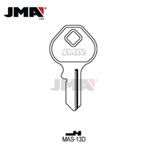 JMA – 1092DS M13 Master Padlock Metal Key Blank / Nickel Plate / MAS-13D