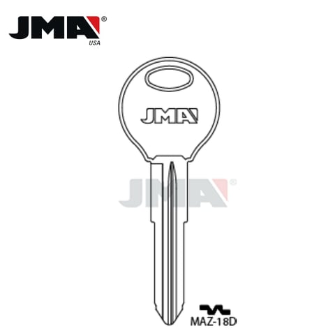 JMA – MZ29 Metal Key Blank / Nickel Plate / MAZ-18D