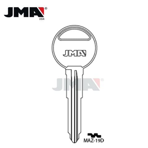 JMA – Mazda MZ17 Metal Key Blank / Nickel Plate / MAZ-19D