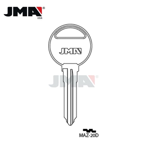 JMA – X178-MZ16 Mazda Metal Key Blank / Nickel Plate / MAZ-20D
