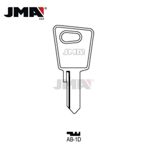 JMA – RI6 Metal Key Blank / Nickel Plate / AB-1D