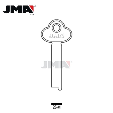JMA – RL1 Metal Key Blank / Nickel Plate / 26-M