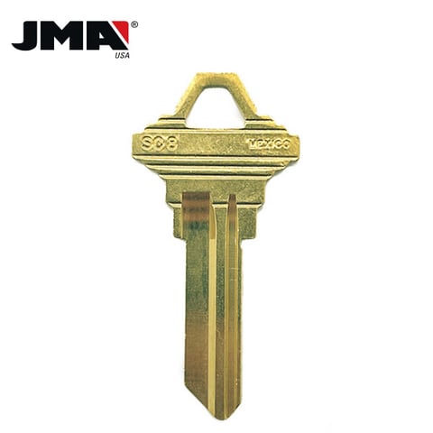 JMA – SC8 / Schlage Metal Key Blank / Brass / SLG-11E