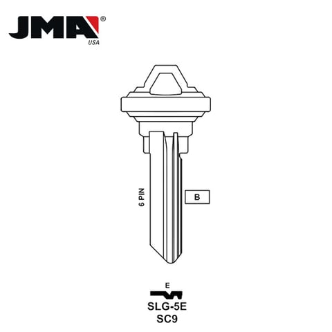 JMA – SC9 Schlage Metal Blank Key / Nickel Plate / SLG-5E
