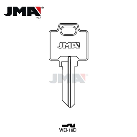 JMA – WR6 Weiser Metal Key Blank / Nickel Plate / WEI-18D