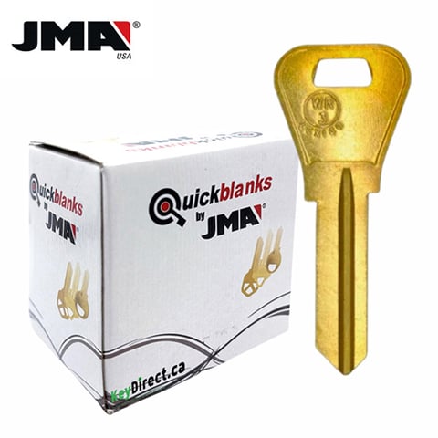 JMA – WR3 Metal Key Blank For Weiser / Brass / WEI-1E / 250 Pack