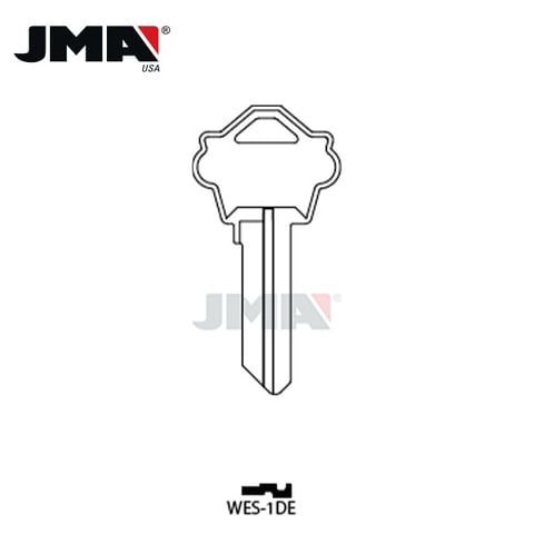JMA – WK2NP Metal Key Blank For Weslock / Nickel Plate / WES-1DE