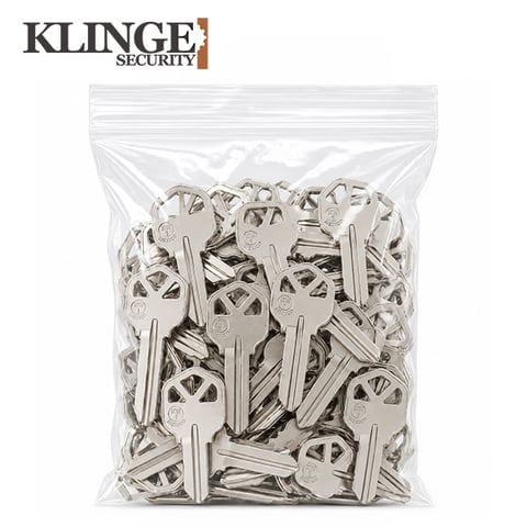 Pack of 50 | KLINGE – KW1 Metal Key Blank For Kwikset / Nickel Plate