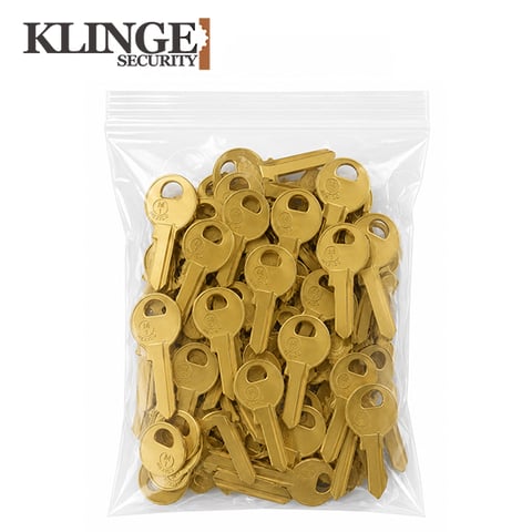 Pack of 50 | KLINGE – M1 1092 Metal Key Blank For Master Padlocks / Brass