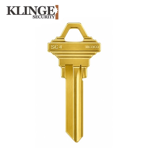 KLINGE – SC4 BR Metal Key Blank For Schlage / Brass