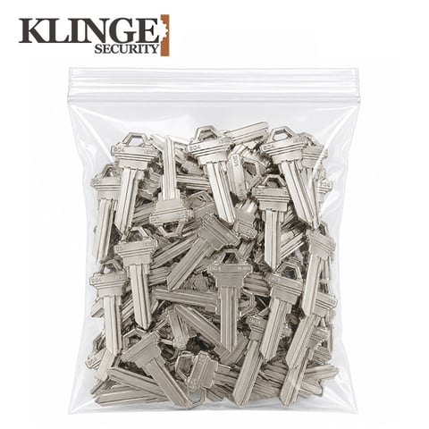 Pack of 50 | KLINGE – SC4 NP Metal Key Blank For Schlage / Nickel Plate