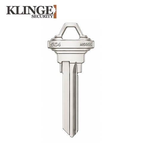 KLINGE – SC4 NP Metal Key Blank For Schlage / Nickel Plate