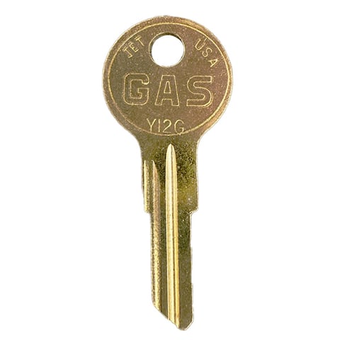 Y12G Gas Cap Metal Key Blank / Brass
