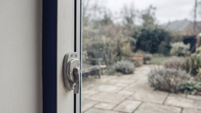 Latch lock on a sliding glass patio door