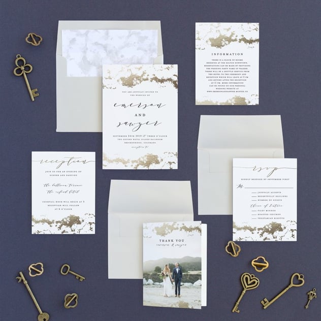 minted wedding invitation aerial