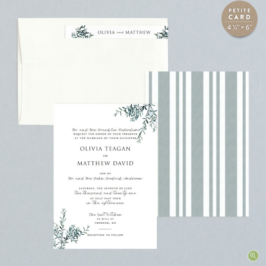 minted wedding invitation fresh sage