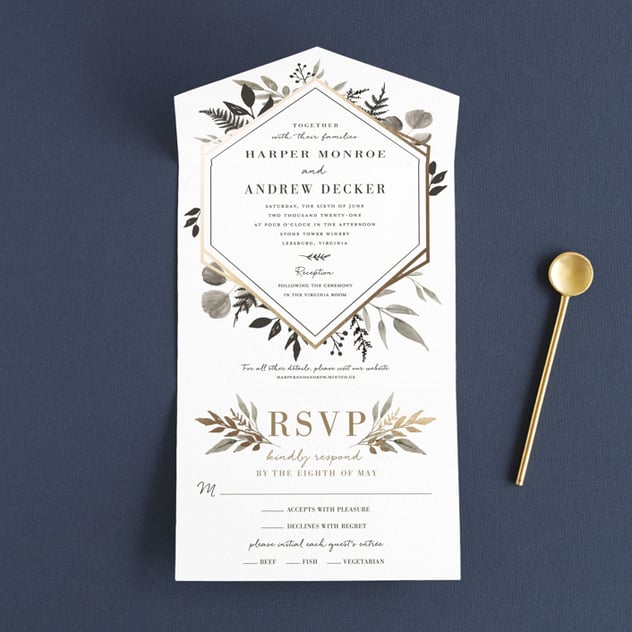 minted wedding invitation shade garden