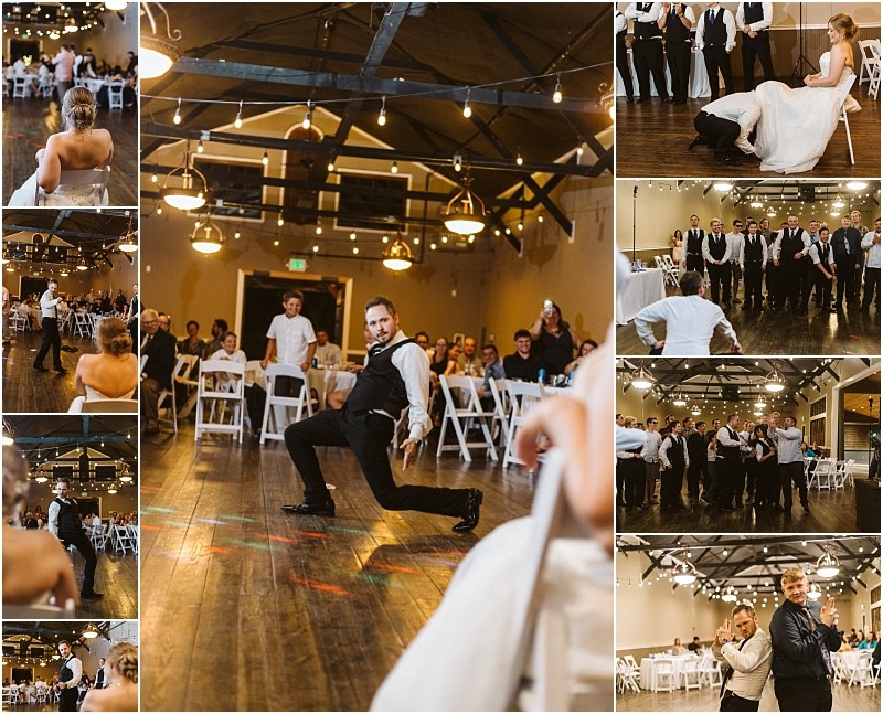 Premier Snohomish & Seattle Wedding Photographer | GSquared Weddings Photography A photo collage captures a Snohomish wedding reception, where the groom dramatically tosses the bride's garter as guests cheer beneath glowing string lights—a lively Seattle-area celebration. 47.9129° N, 122.0982° W | Serving Snohomish, Seattle , Orlando & Beyond