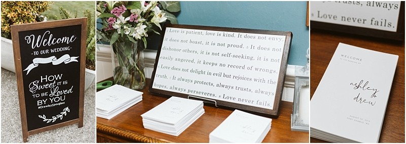 Premier Snohomish & Seattle Wedding Photographer | GSquared Weddings Photography A chalkboard wedding sign, a framed quote about love, and wedding ceremony programs are displayed on a table next to a floral arrangement—perfect for a romantic Snohomish Seattle wedding or engagement celebration. 47.9129° N, 122.0982° W | Serving Snohomish, Seattle , Orlando & Beyond