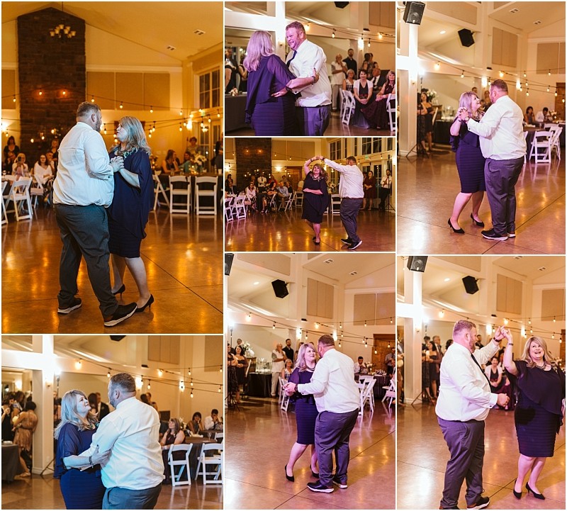 Premier Snohomish & Seattle Wedding Photographer | GSquared Weddings Photography A man and woman, both in formal attire, joyfully dance together at a Snohomish Seattle wedding event, surrounded by seated guests and warm lighting. The collage captures their energetic and happy moments on the dance floor. 47.9129° N, 122.0982° W | Serving Snohomish, Seattle , Orlando & Beyond