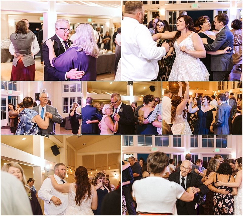 Premier Snohomish & Seattle Wedding Photographer | GSquared Weddings Photography A photo collage shows groups of people dancing and celebrating at a bright, elegant Snohomish wedding reception. Guests of all ages are smiling, hugging, and enjoying the festive atmosphere near Seattle. 47.9129° N, 122.0982° W | Serving Snohomish, Seattle , Orlando & Beyond