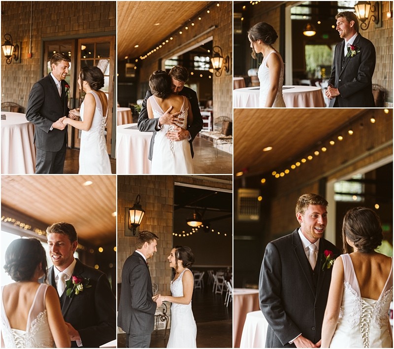 Premier Snohomish & Seattle Wedding Photographer | GSquared Weddings Photography A collage of six photos shows a Snohomish bride and groom during their wedding, smiling, holding hands, and embracing indoors under warm string lights. They share emotional and joyful moments together in this Seattle engagement celebration. 47.9129° N, 122.0982° W | Serving Snohomish, Seattle , Orlando & Beyond