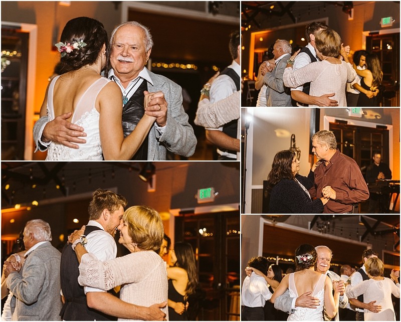 Premier Snohomish & Seattle Wedding Photographer | GSquared Weddings Photography A collage of Snohomish wedding reception photos shows guests joyfully dancing, including an older man with a bride, couples embracing on the dance floor, and people celebrating beneath warm, festive lighting. 47.9129° N, 122.0982° W | Serving Snohomish, Seattle , Orlando & Beyond