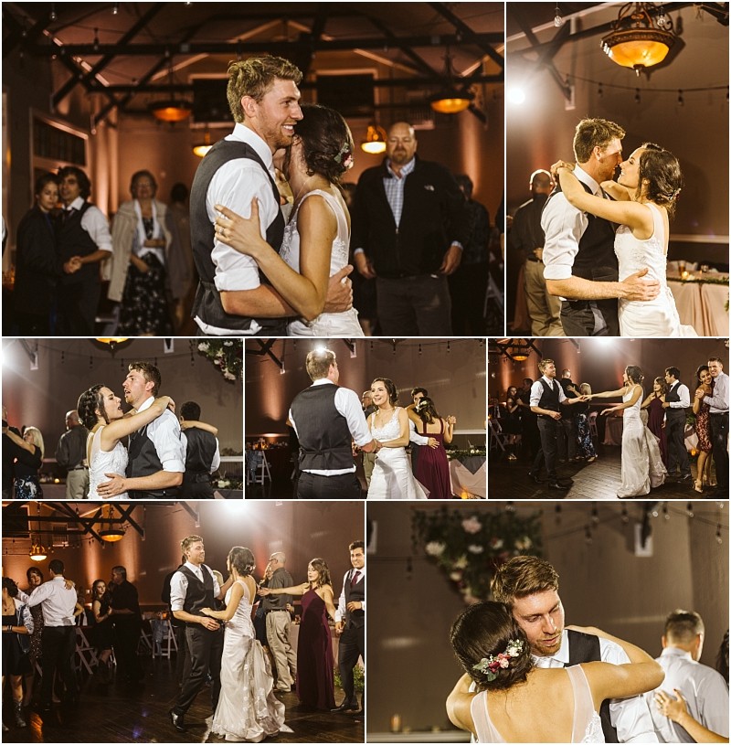 Premier Snohomish & Seattle Wedding Photographer | GSquared Weddings Photography A collage of Snohomish wedding reception photos shows a bride and groom dancing with guests, surrounded by family and friends under warm, festive lighting in a beautifully decorated indoor venue. 47.9129° N, 122.0982° W | Serving Snohomish, Seattle , Orlando & Beyond