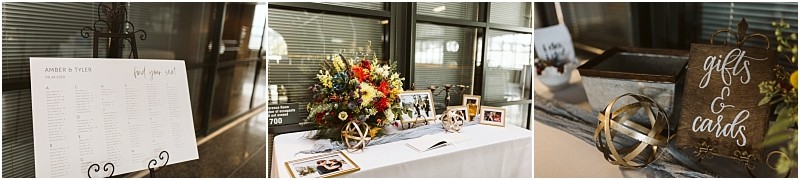 Premier Snohomish & Seattle Wedding Photographer | GSquared Weddings Photography A wedding welcome table at a Snohomish Seattle wedding featuring a guest seating chart, floral arrangement, framed photos, and a “gifts & cards” sign on a white tablecloth in front of large windows. 47.9129° N, 122.0982° W | Serving Snohomish, Seattle , Orlando & Beyond