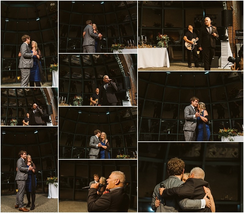 Premier Snohomish & Seattle Wedding Photographer | GSquared Weddings Photography A collage of Snohomish wedding reception photos shows people dancing, hugging, and giving speeches with a live band performing in the background. The mood is celebratory, with guests smiling and sharing heartfelt moments on the dance floor. 47.9129° N, 122.0982° W | Serving Snohomish, Seattle , Orlando & Beyond