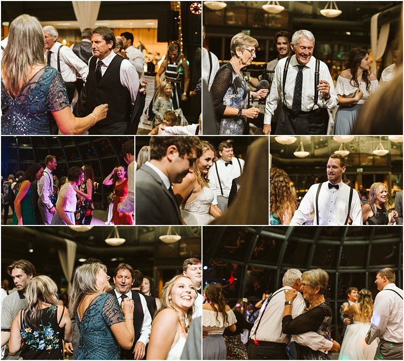 Premier Snohomish & Seattle Wedding Photographer | GSquared Weddings Photography A collage of joyful people of various ages dancing, laughing, and celebrating together at a lively Snohomish Seattle wedding reception, with warm lighting and formal attire. 47.9129° N, 122.0982° W | Serving Snohomish, Seattle , Orlando & Beyond