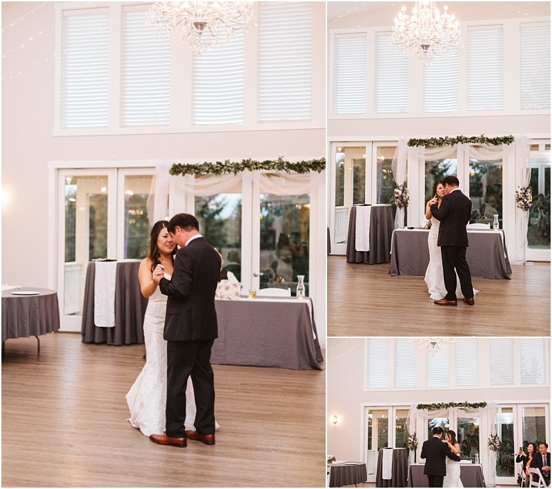 Premier Snohomish & Seattle Wedding Photographer | GSquared Weddings Photography A bride and groom share their first dance in a bright, elegant room with large windows, white walls, a chandelier, and minimal decor at their dreamy Snohomish Seattle wedding. 47.9129° N, 122.0982° W | Serving Snohomish, Seattle , Orlando & Beyond