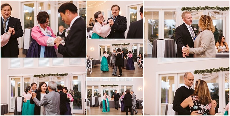 Premier Snohomish & Seattle Wedding Photographer | GSquared Weddings Photography A collage of couples, including women in colorful hanboks, dancing together at a formal indoor event with large windows and festive decorations—perfect inspiration for a Snohomish or Seattle wedding engagement celebration. 47.9129° N, 122.0982° W | Serving Snohomish, Seattle , Orlando & Beyond